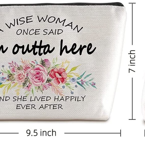 NWT Gift for Woman Leaving Partner Zipped Make-Up Accessory Bag Pouch 9.5" x 7" - Picture 3 of 4